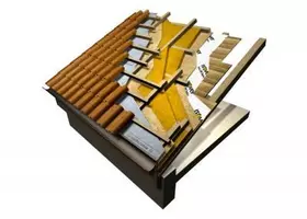 Ventilirani kosi krov s visokom vrijednosti ljetnog temperaturnog pomaka